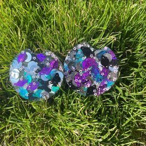 Galaxy Moon & Stars Resin Car Coaster Set